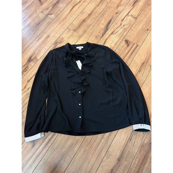 NWT Calvin Klein size PL petite large black blouse - Picture 1 of 4